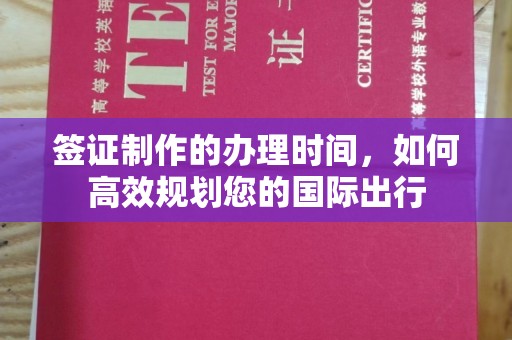 秦淮签证制作的办理时间，如何高效规划您的国际出行