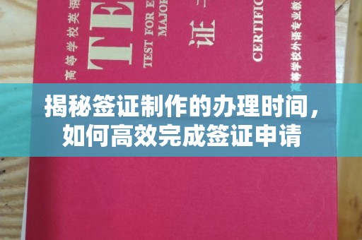 秦淮揭秘签证制作的办理时间，如何高效完成签证申请