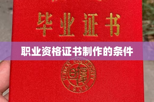 秦淮职业资格证书制作的条件